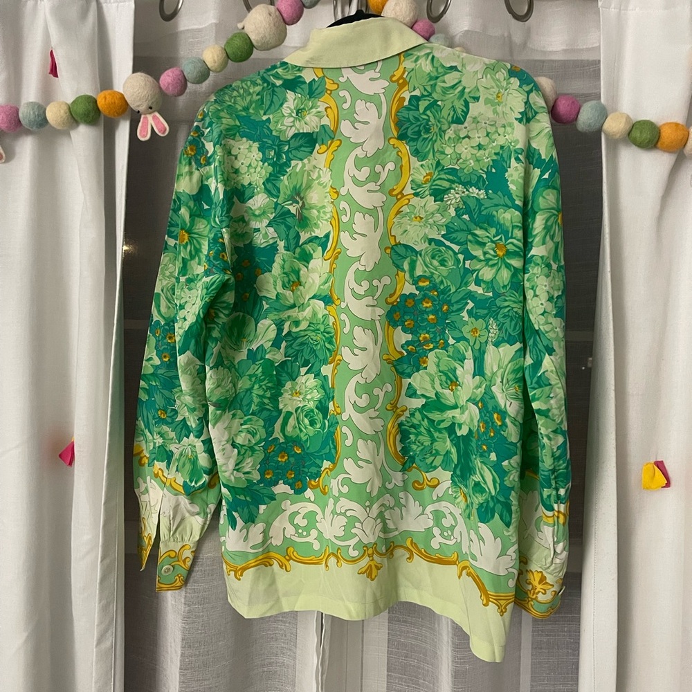 Vintage ESCADA 100% silk shirt size 38 EU or 10 US opulent design - Picture 4 of 10